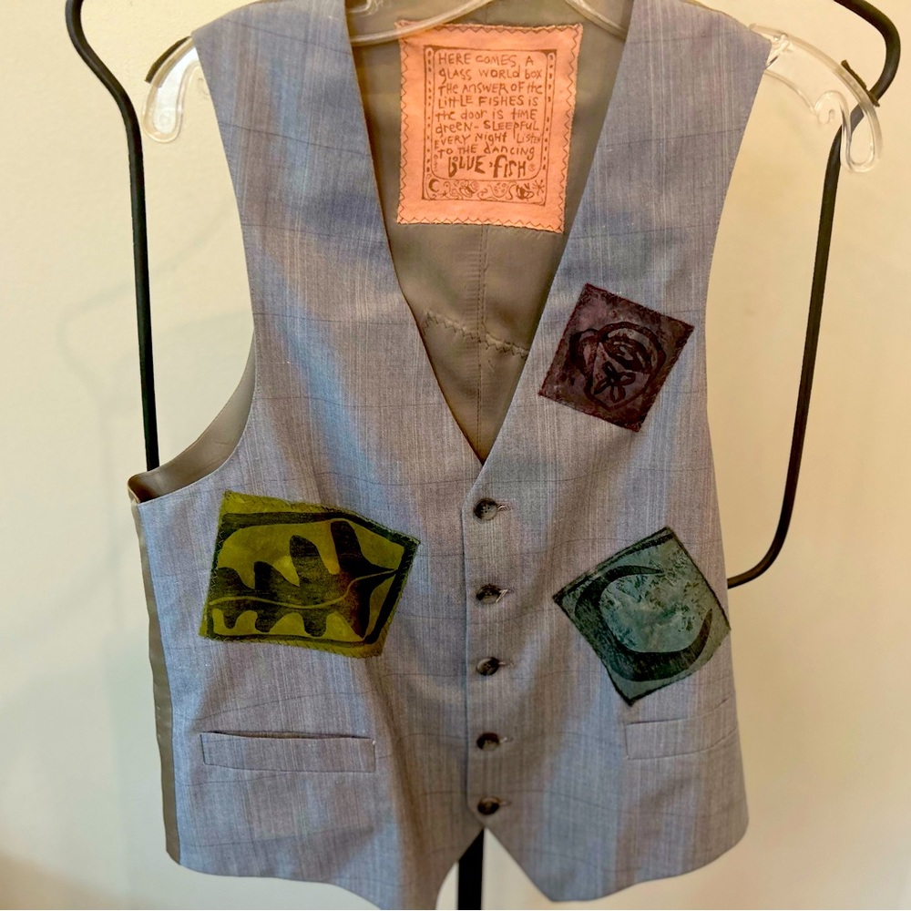 Blue Fish Vintage Hand Painted Vest S/M
